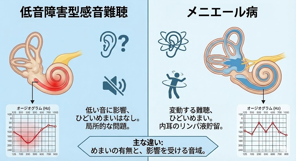 低音難聴の原因とメニエール病の違い