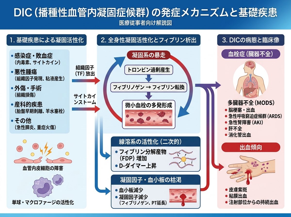 DICの発症メカニズムと基礎疾患