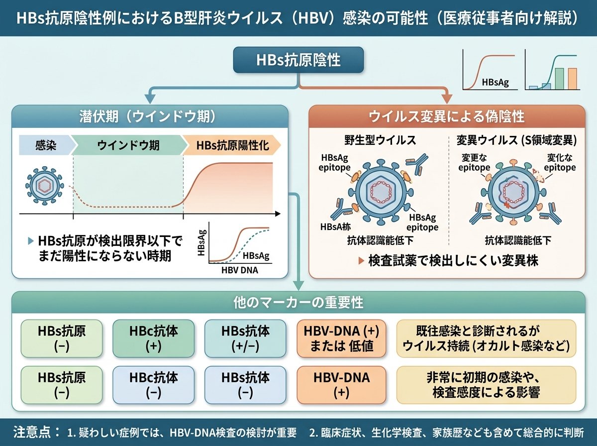HBs抗原 数値 が陰性でも感染している可能性