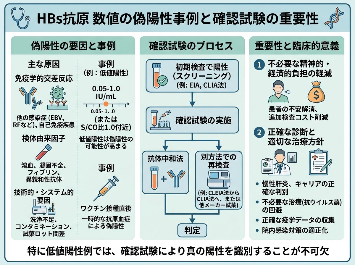HBs抗原 数値 の偽陽性事例と確認試験の重要性