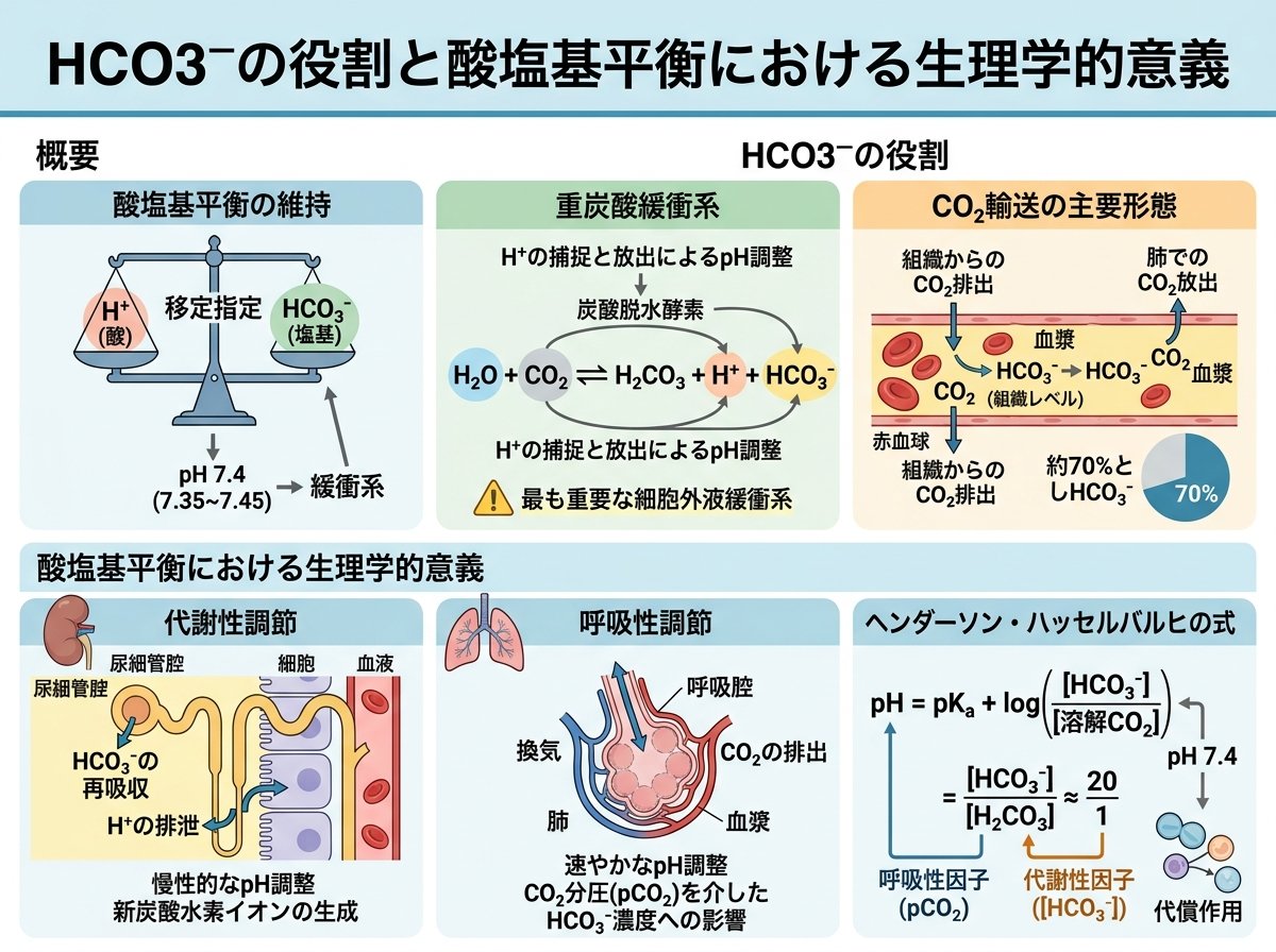 HCO3役割と酸塩基平衡における生理学的意義