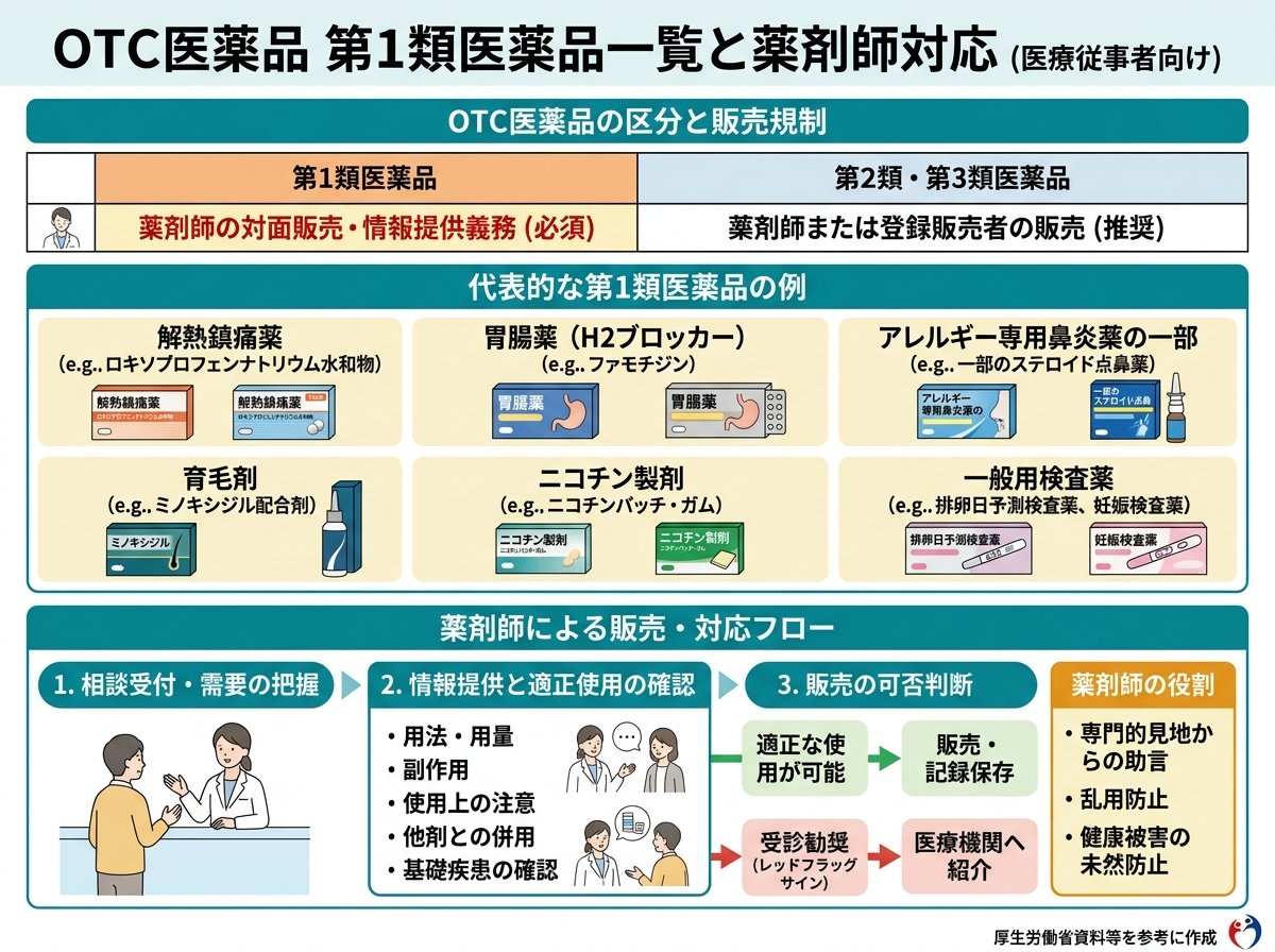 OTC医薬品第1類医薬品一覧と薬剤師対応