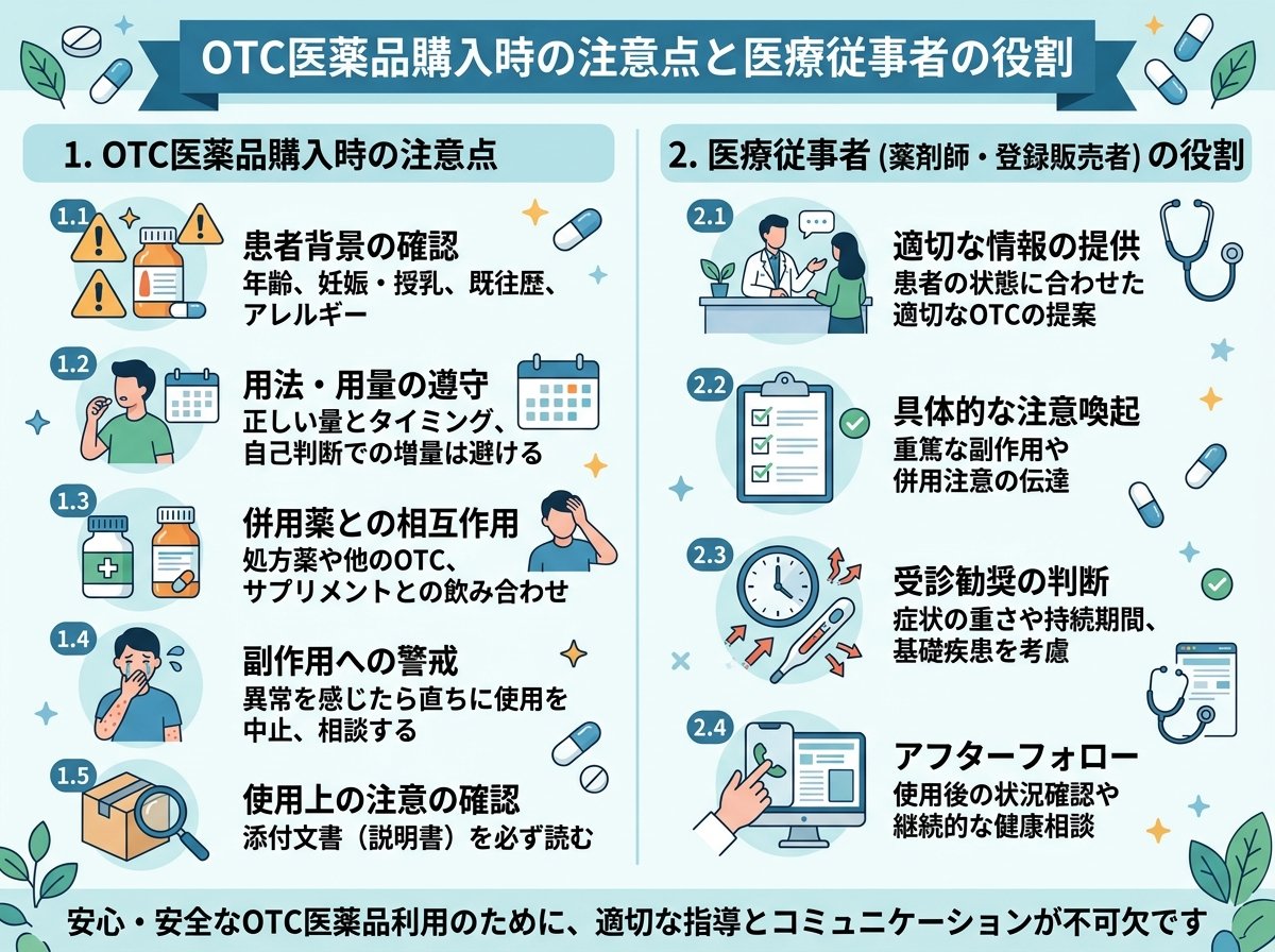 OTC医薬品購入時の注意点と医療従事者の役割