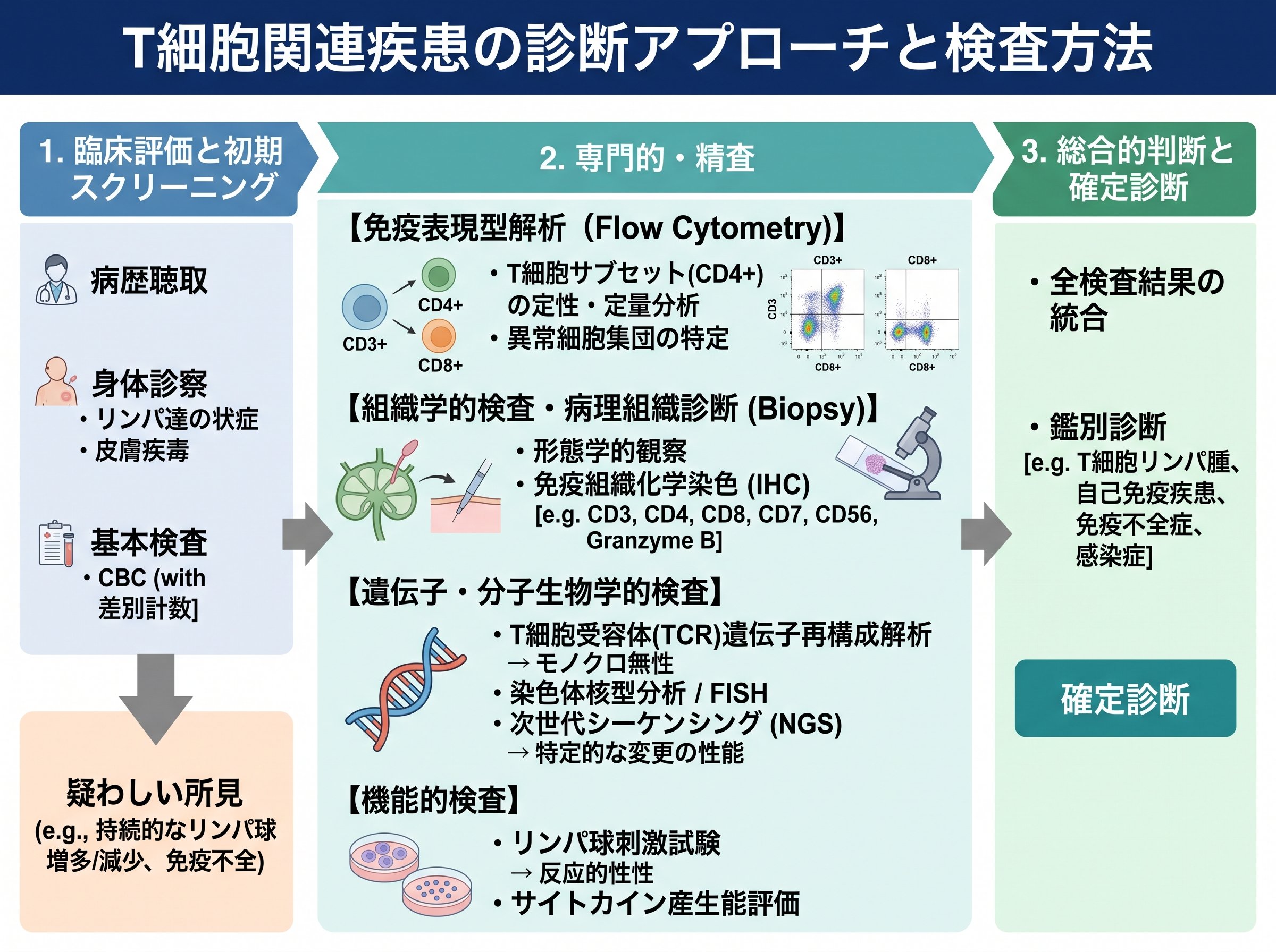 T細胞関連疾患の診断アプローチと検査方法