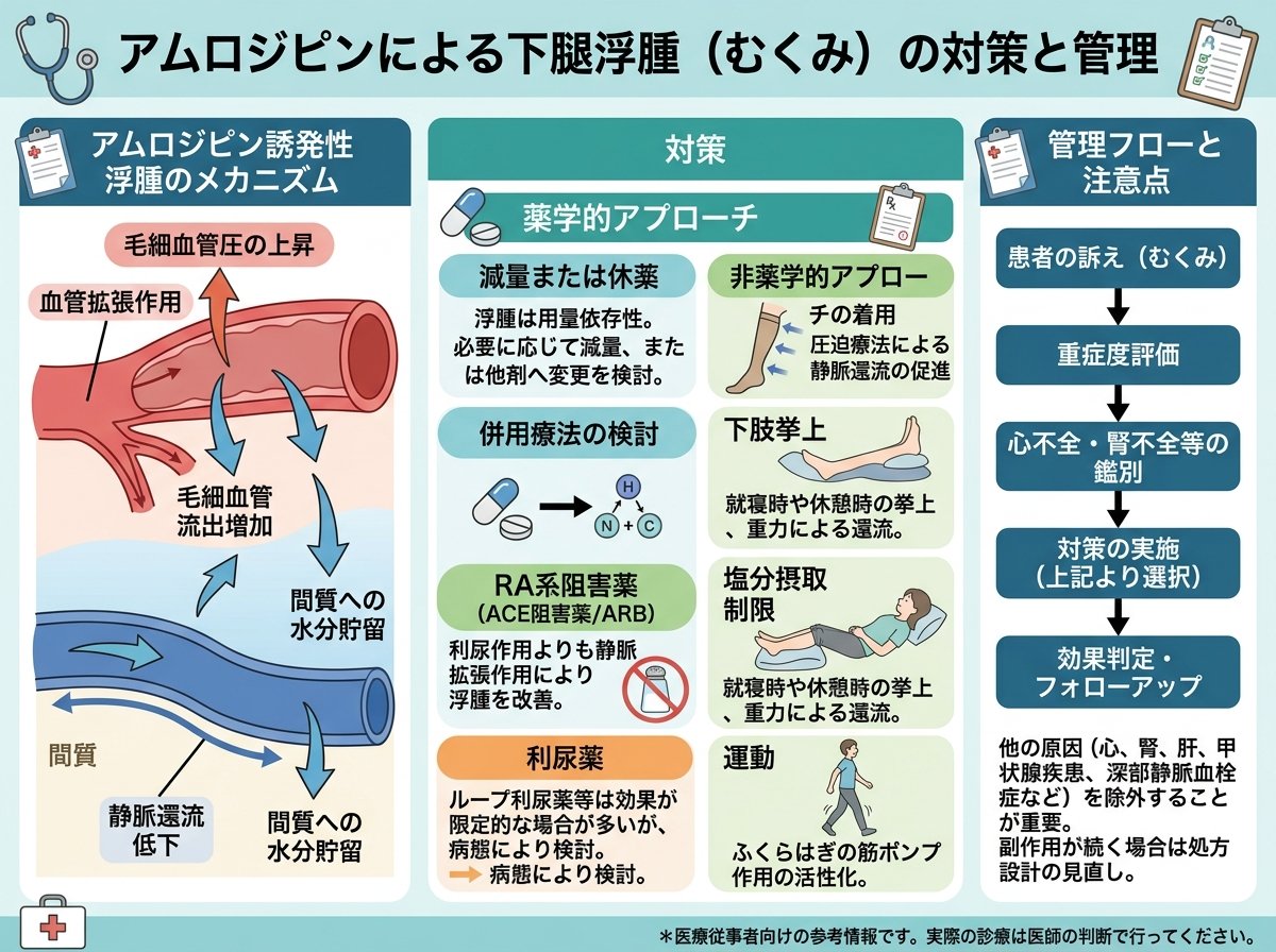 アムロジピン副作用による足のむくみ対策
