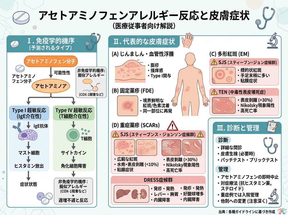アセトアミノフェンアレルギー反応と皮膚症状