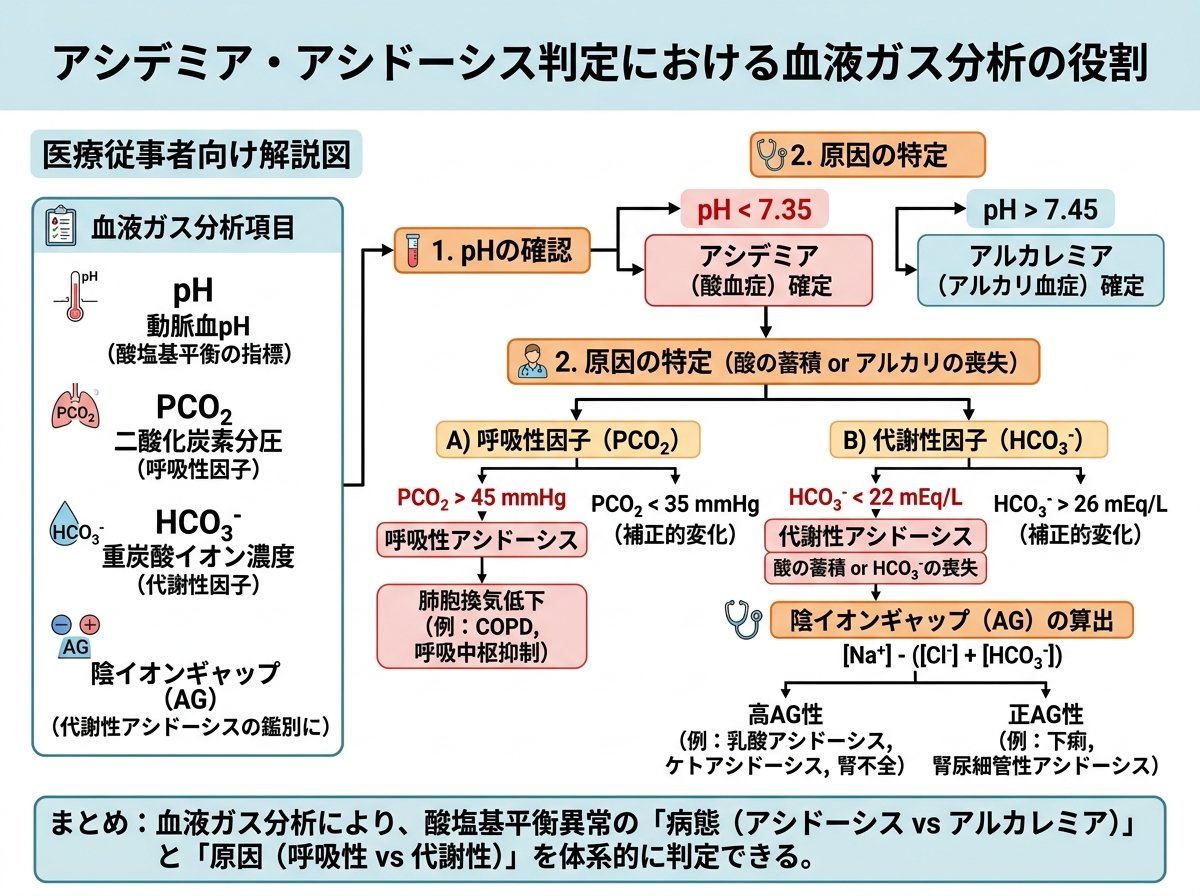 アシデミア アシドーシス判定における血液ガス分析の役割