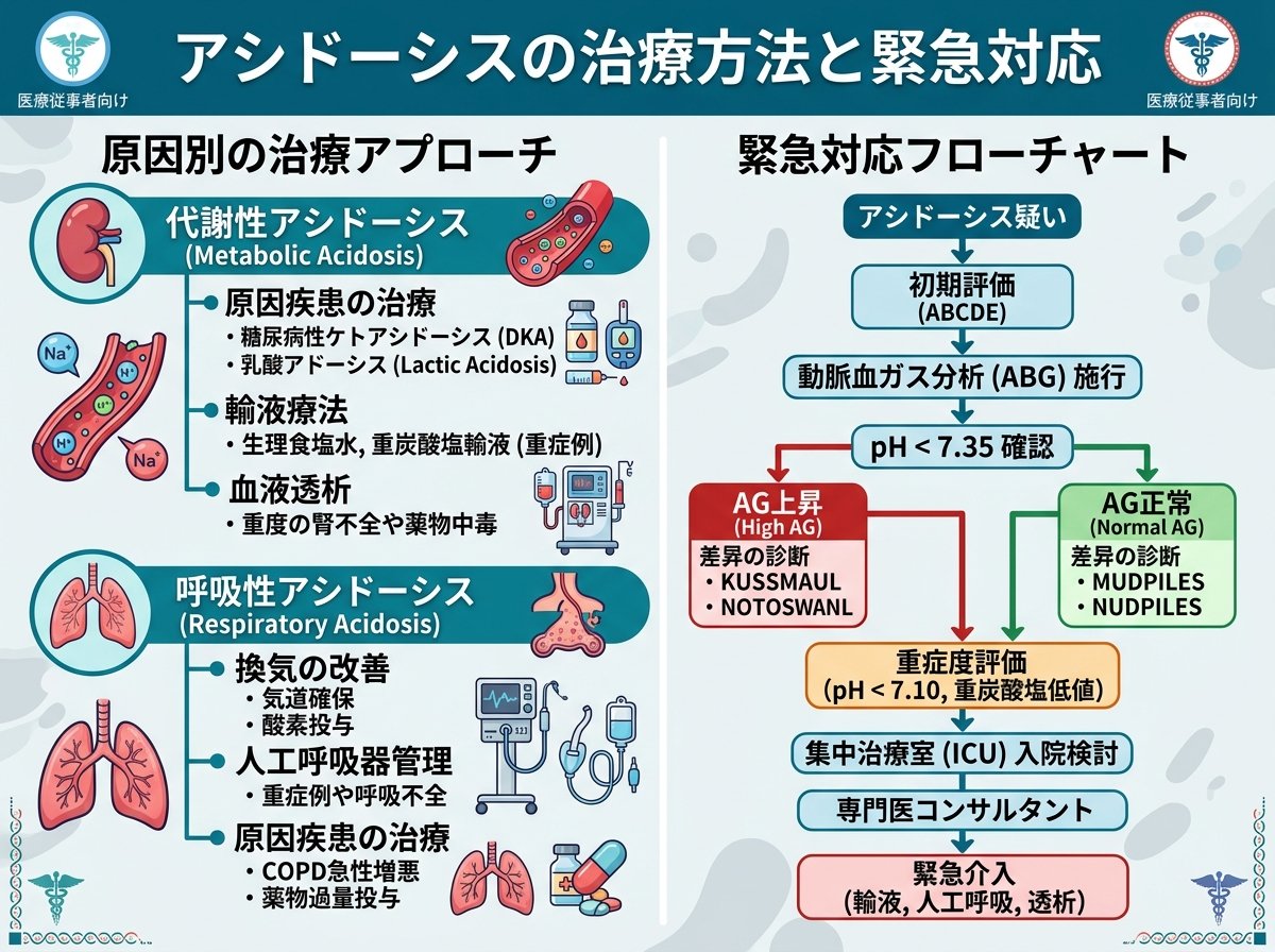 アシドーシスの治療方法と緊急対応