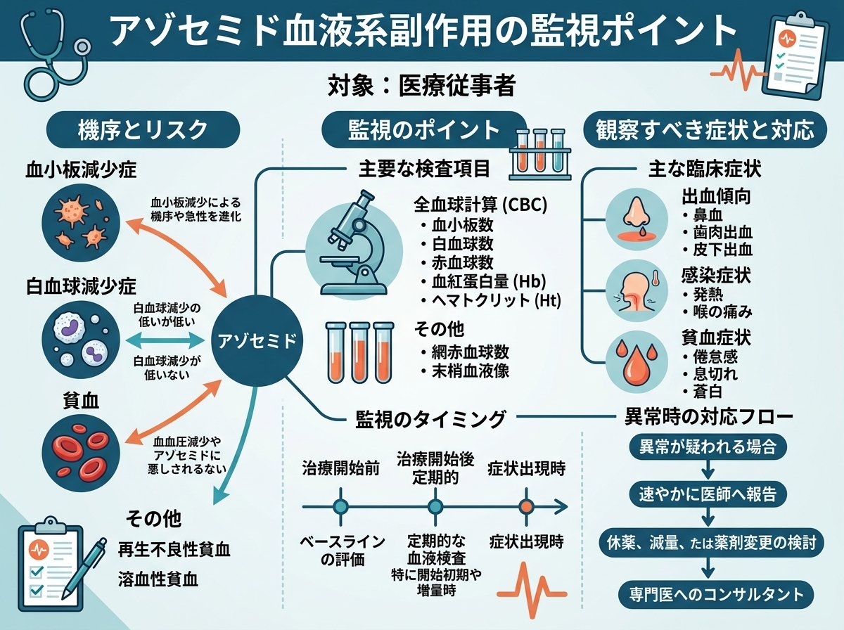 アゾセミド血液系副作用の監視ポイント