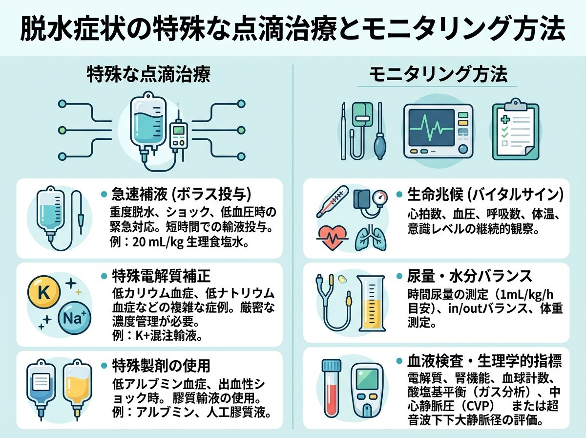 脱水症状の特殊な点滴治療とモニタリング方法