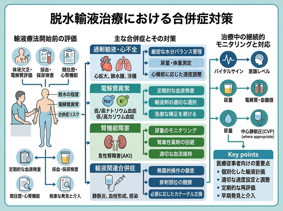 脱水輸液治療における合併症対策