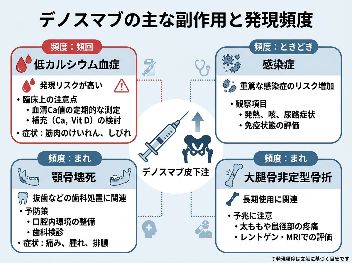 デノスマブの主な副作用と発現頻度