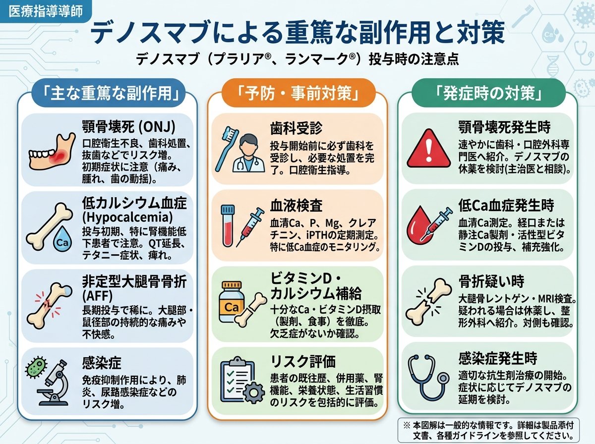 デノスマブによる重篤な副作用と対策