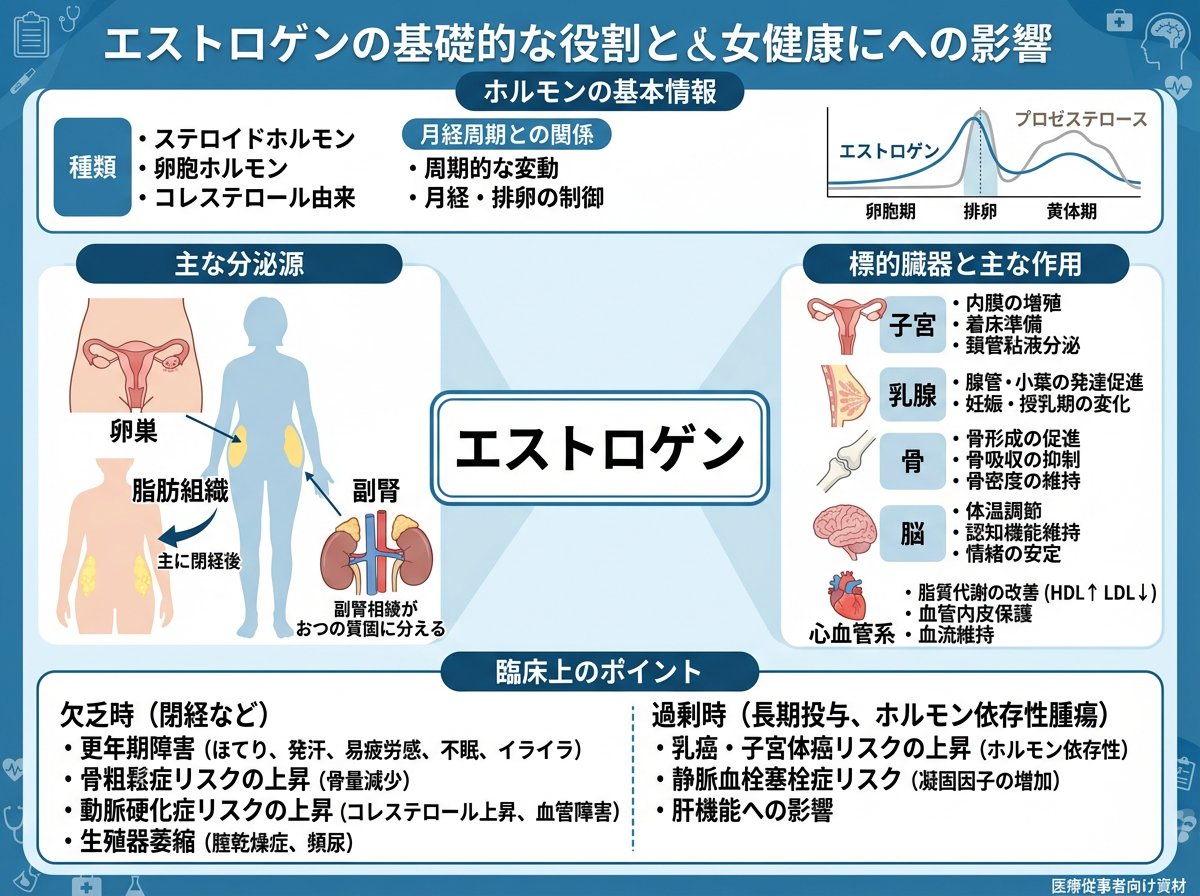 エストロゲンの基本的な役割と女性の健康への影響