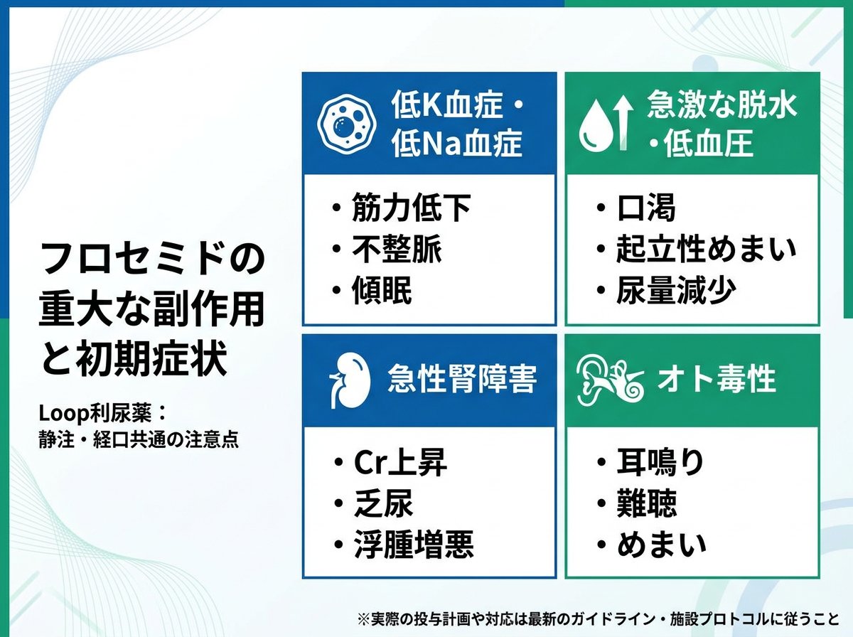 フロセミドの重大な副作用と初期症状