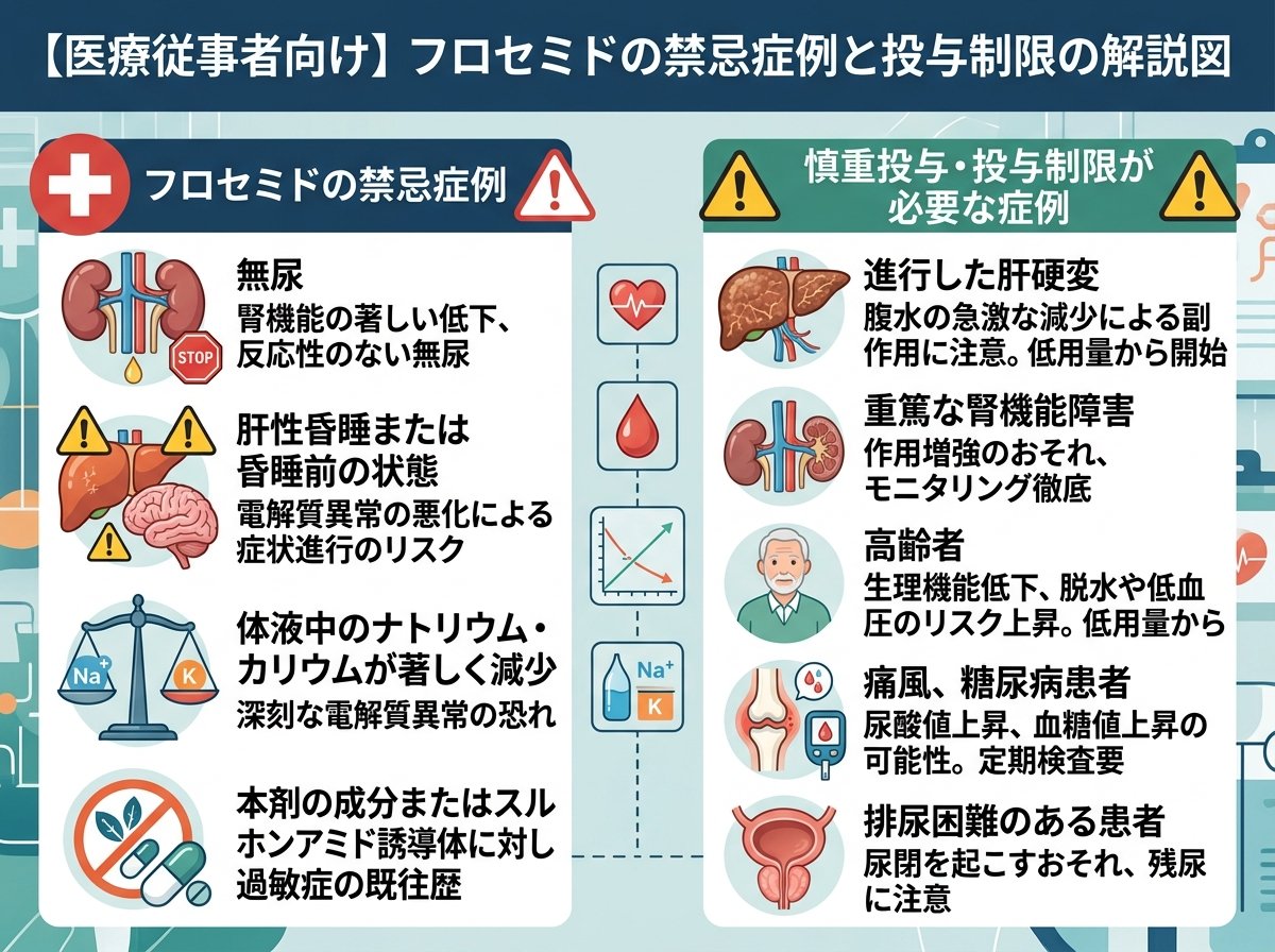 フロセミドの禁忌症例と投与制限