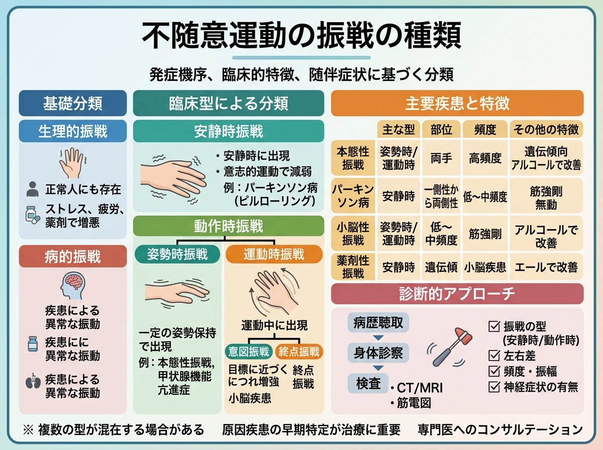 不随意運動の振戦の種類