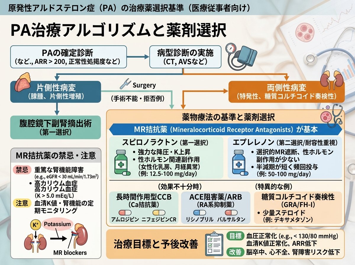 原発性アルドステロン症の治療薬選択基準