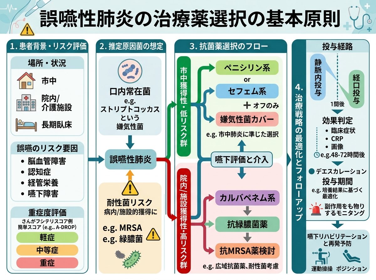 誤嚥性肺炎の治療薬選択の基本原則
