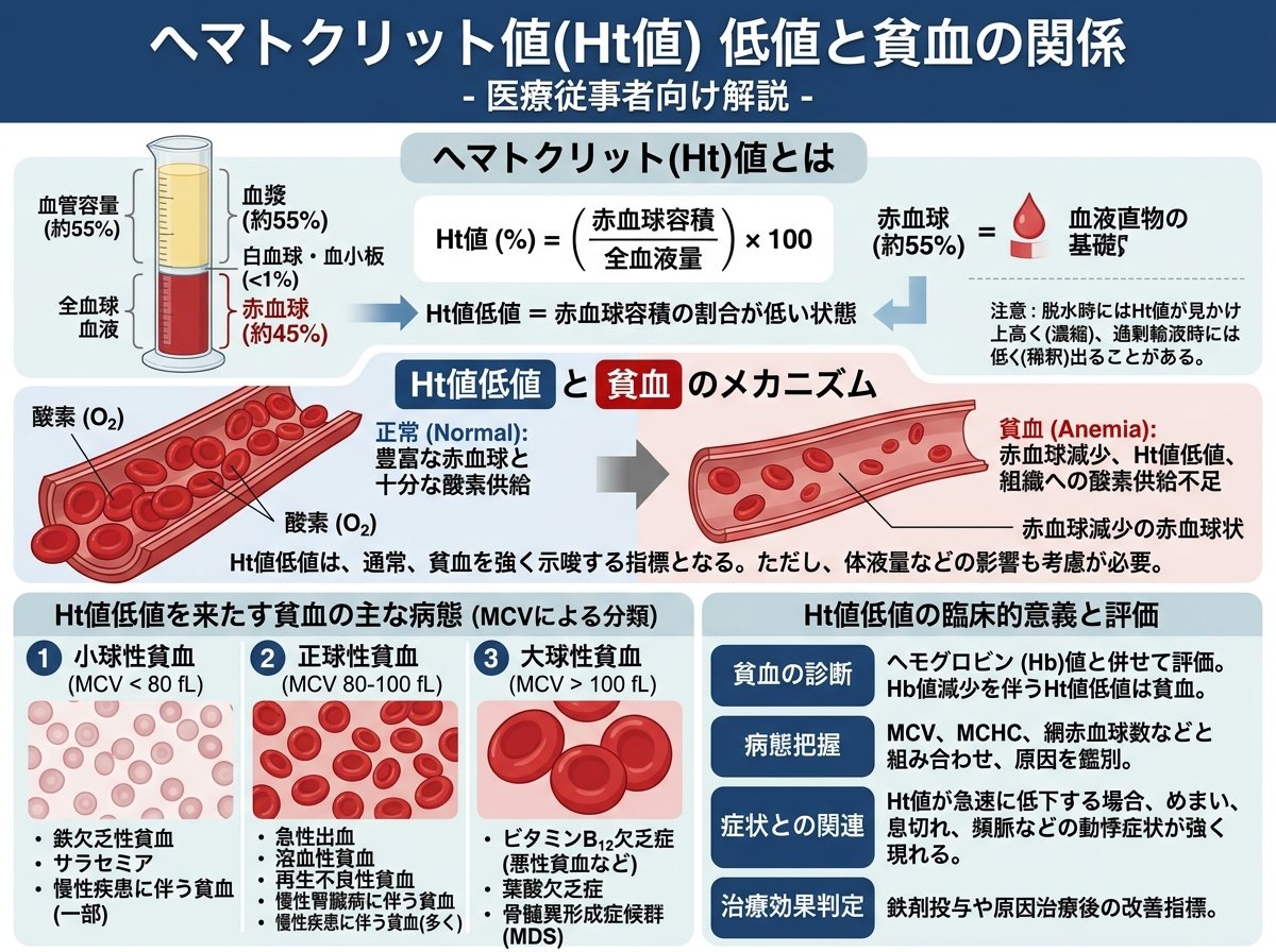 ヘマトクリット値 低値 貧血との関係