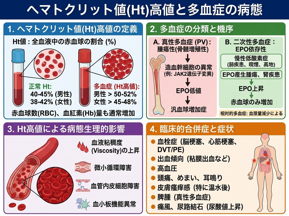 ヘマトクリット値 高値 多血症の病態