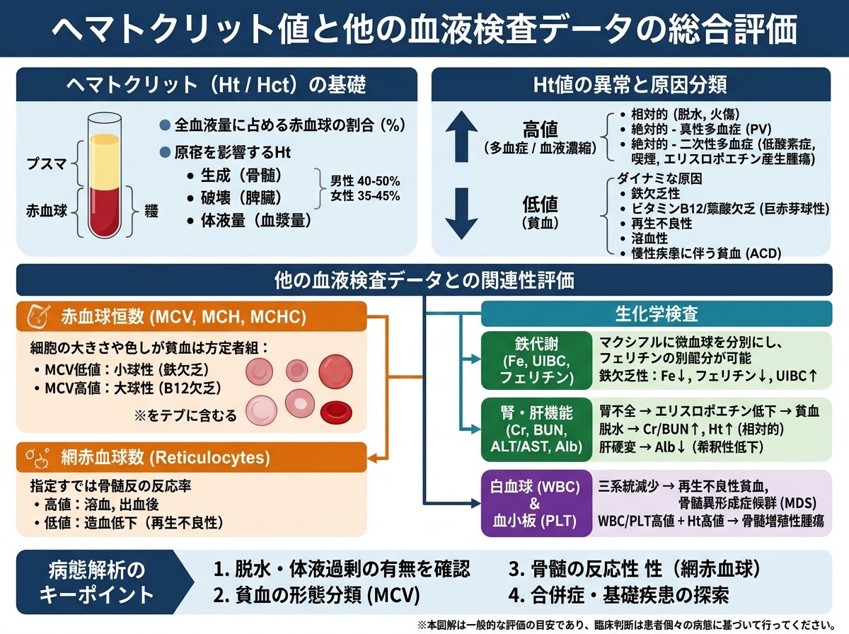 ヘマトクリット値と他の血液検査データの総合評価