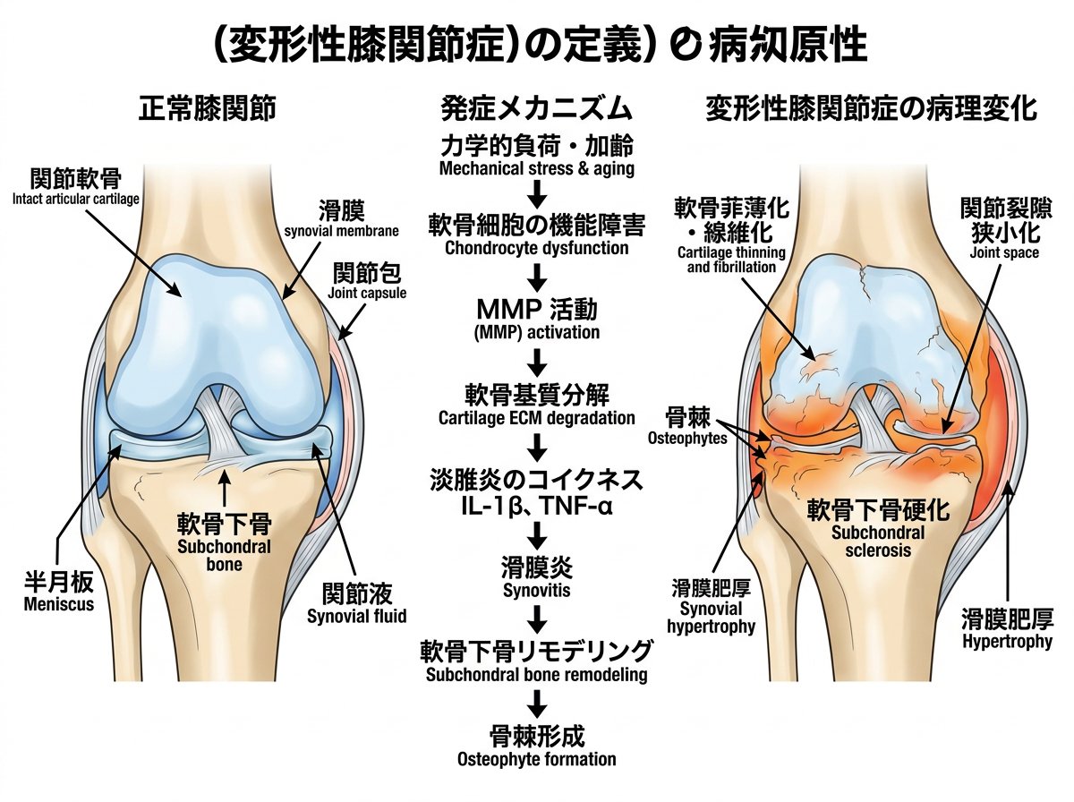 変形性膝関節症の定義と発症メカニズム