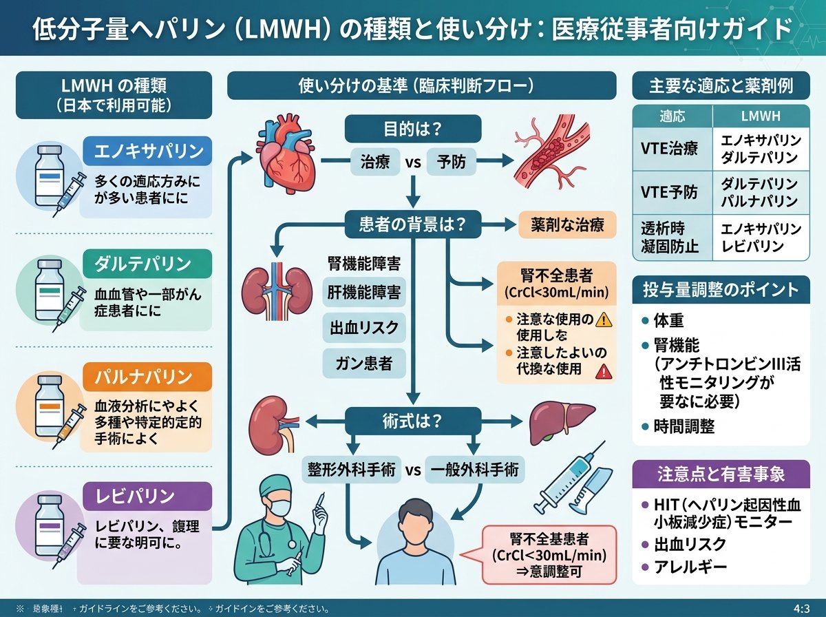 低分子量ヘパリンの種類と使い分け