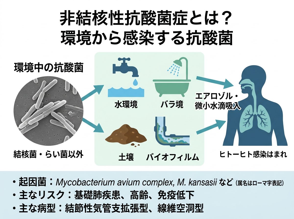 非結核性抗酸菌症とは？環境から感染する抗酸菌