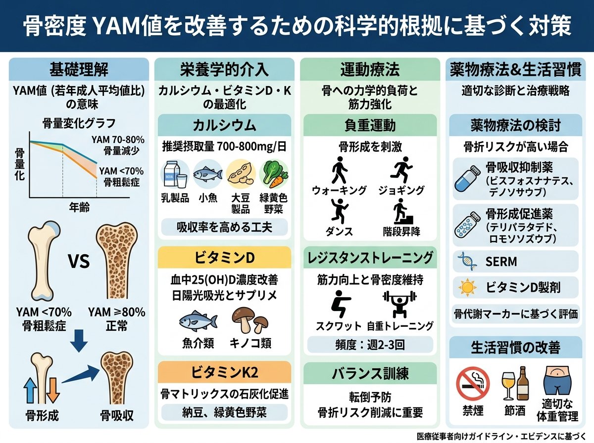 骨密度 YAM値を改善するための科学的根拠に基づく対策