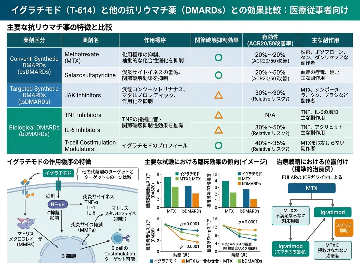 イグラチモドと他の抗リウマチ薬との効果比較