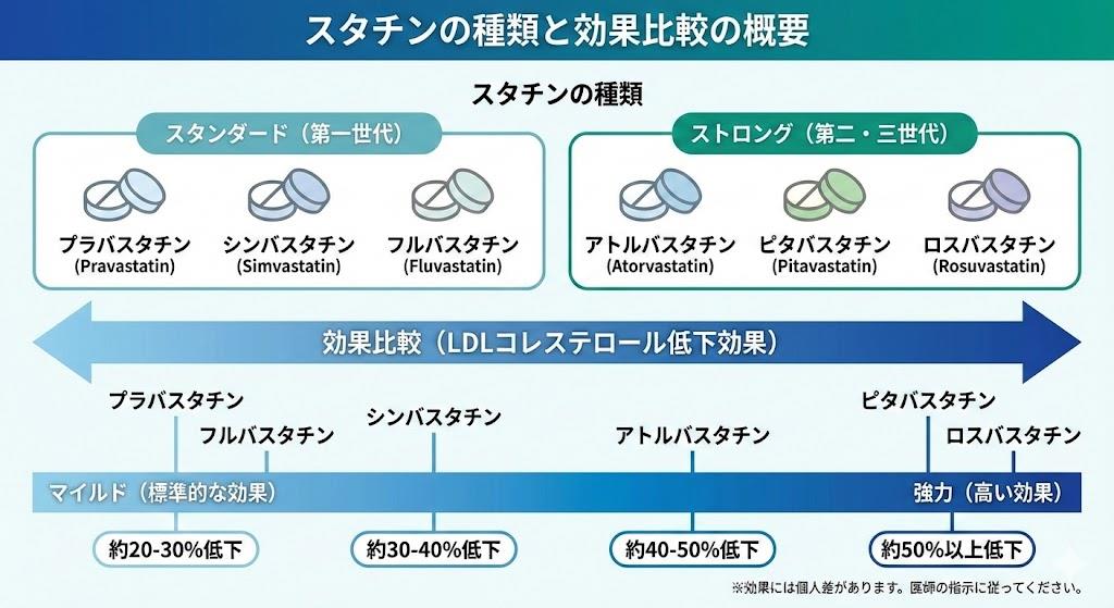 スタチンの種類と一覧による効果比較