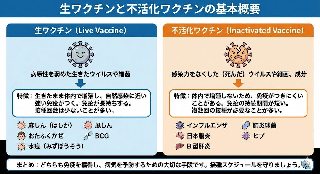 生ワクチンと不活化ワクチンの基本