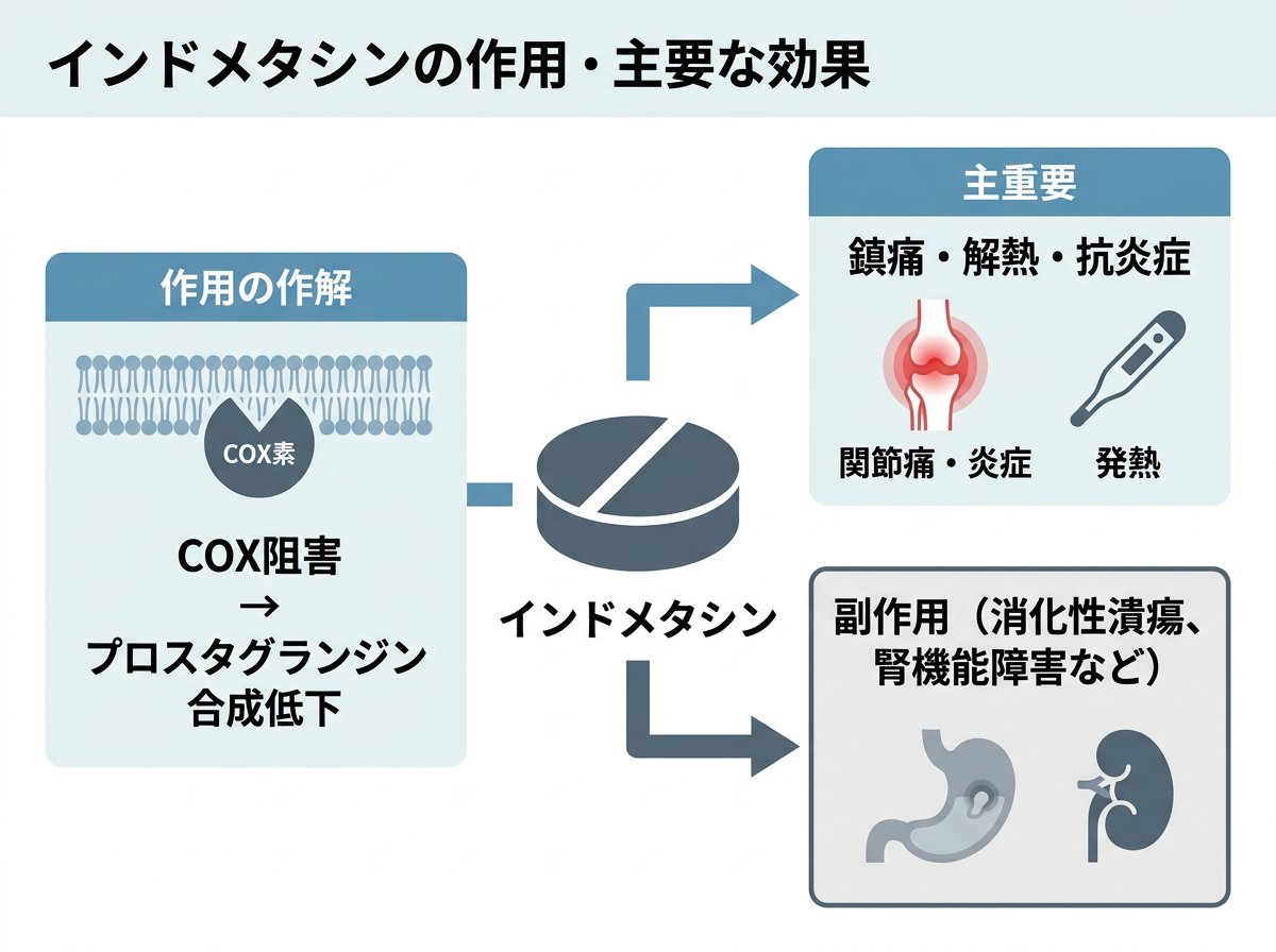 インドメタシンの作用機序と主な効果