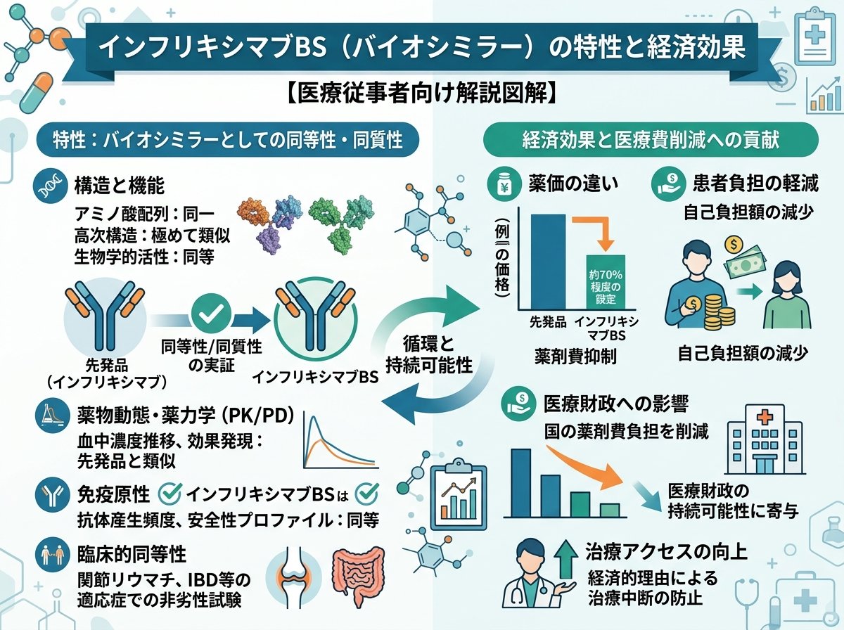 インフリキシマブBS（バイオシミラー）の特性と経済効果