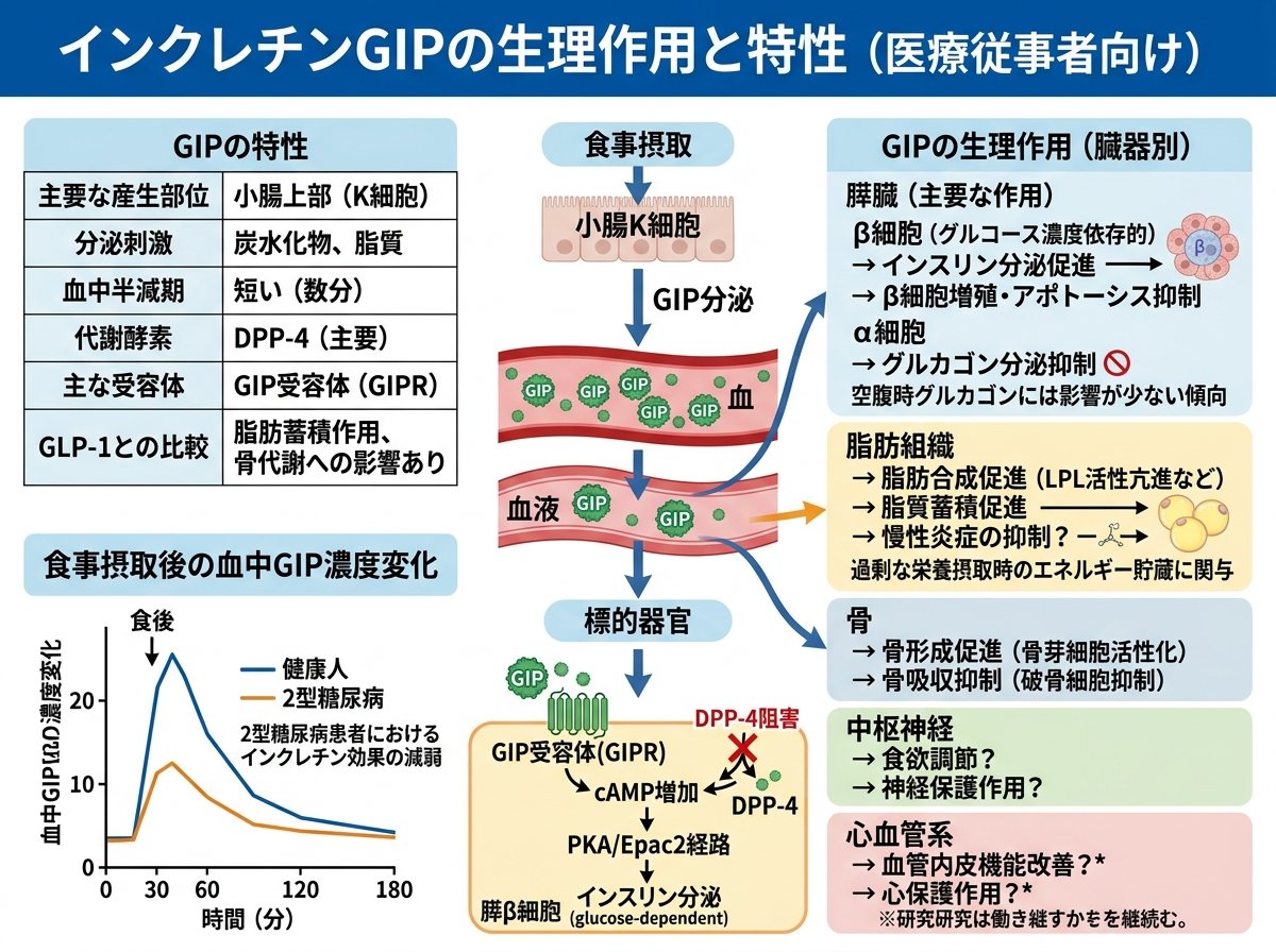 インクレチンGIPの生理作用と特性