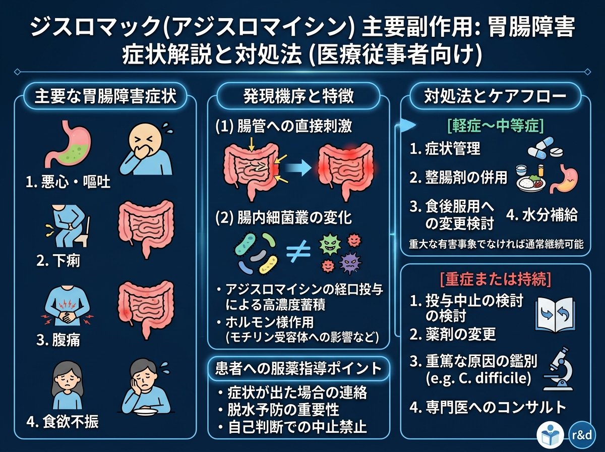 ジスロマック主要副作用胃腸障害症状対処