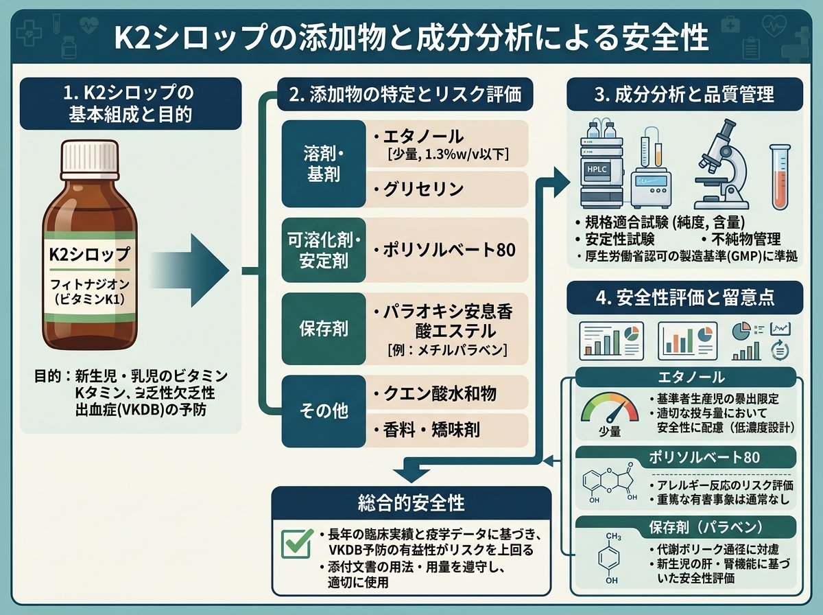 k2シロップの添加物と成分分析による安全性