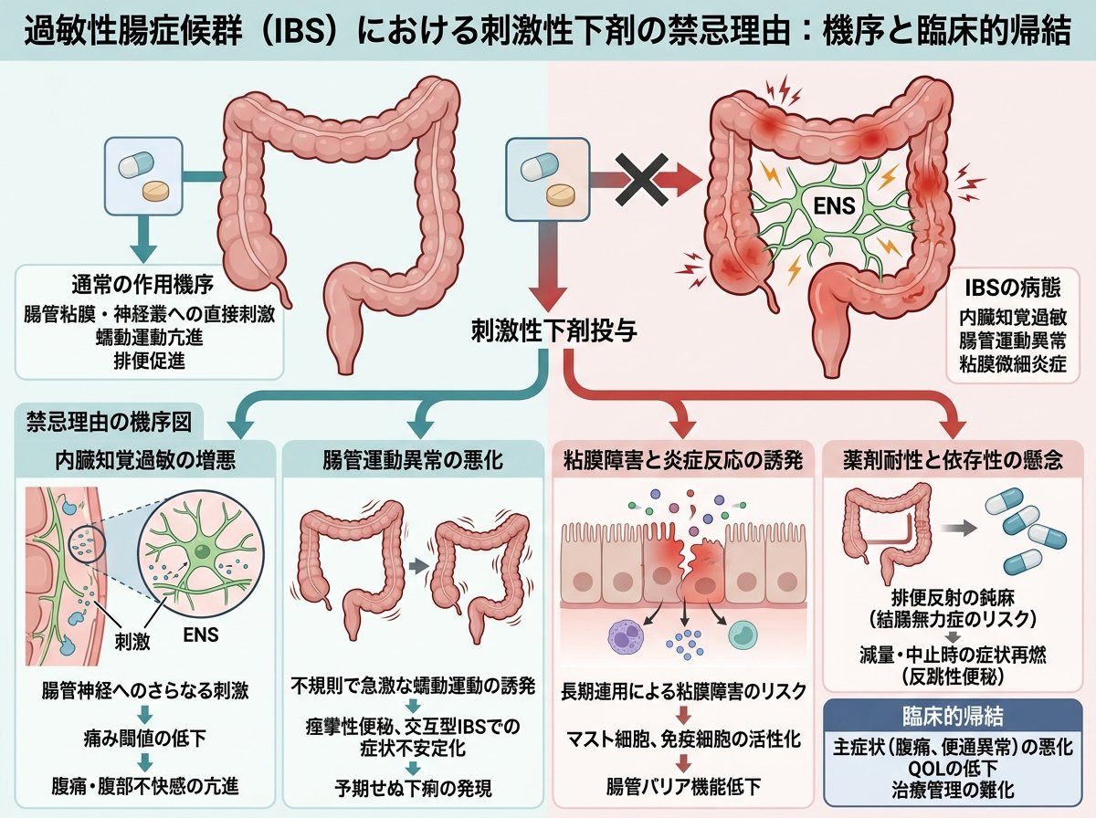 過敏性腸症候群における刺激性下剤の禁忌理由