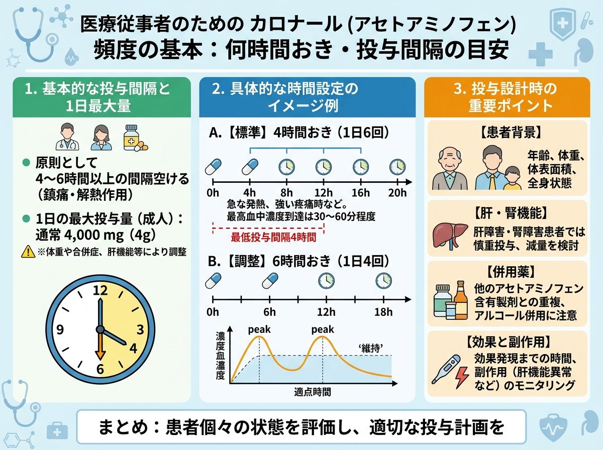 カロナール頻度の基本：何時間おき・投与間隔の目安