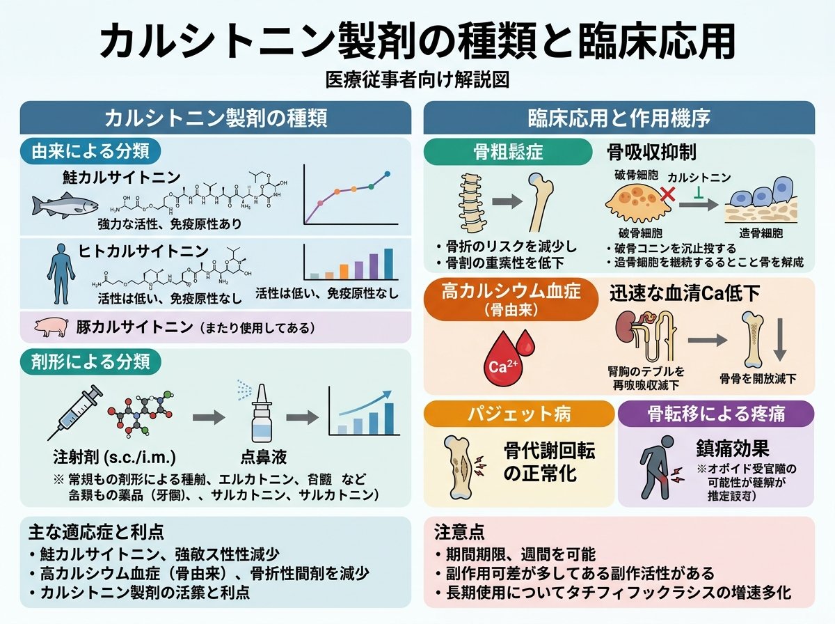 カルシトニン製剤の種類と臨床応用