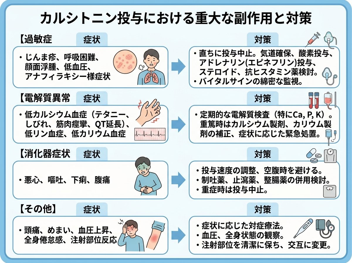 カルシトニン投与における重大な副作用と対策
