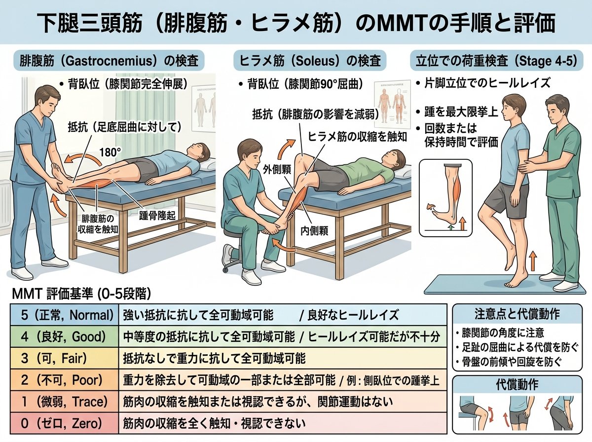 下腿三頭筋 mmt やり方 基本 手順 評価 方法