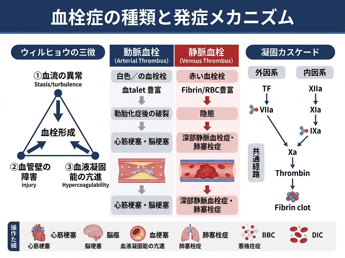 血栓症の種類と発症メカニズム
