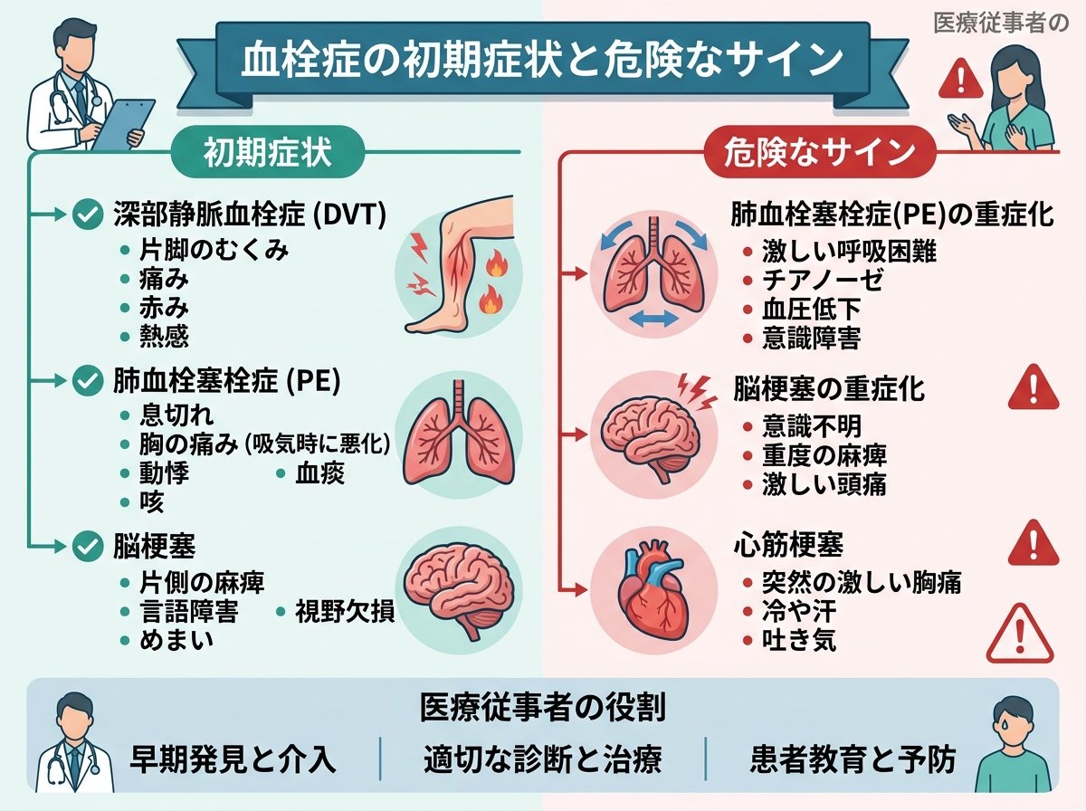 血栓症の初期症状と危険なサイン