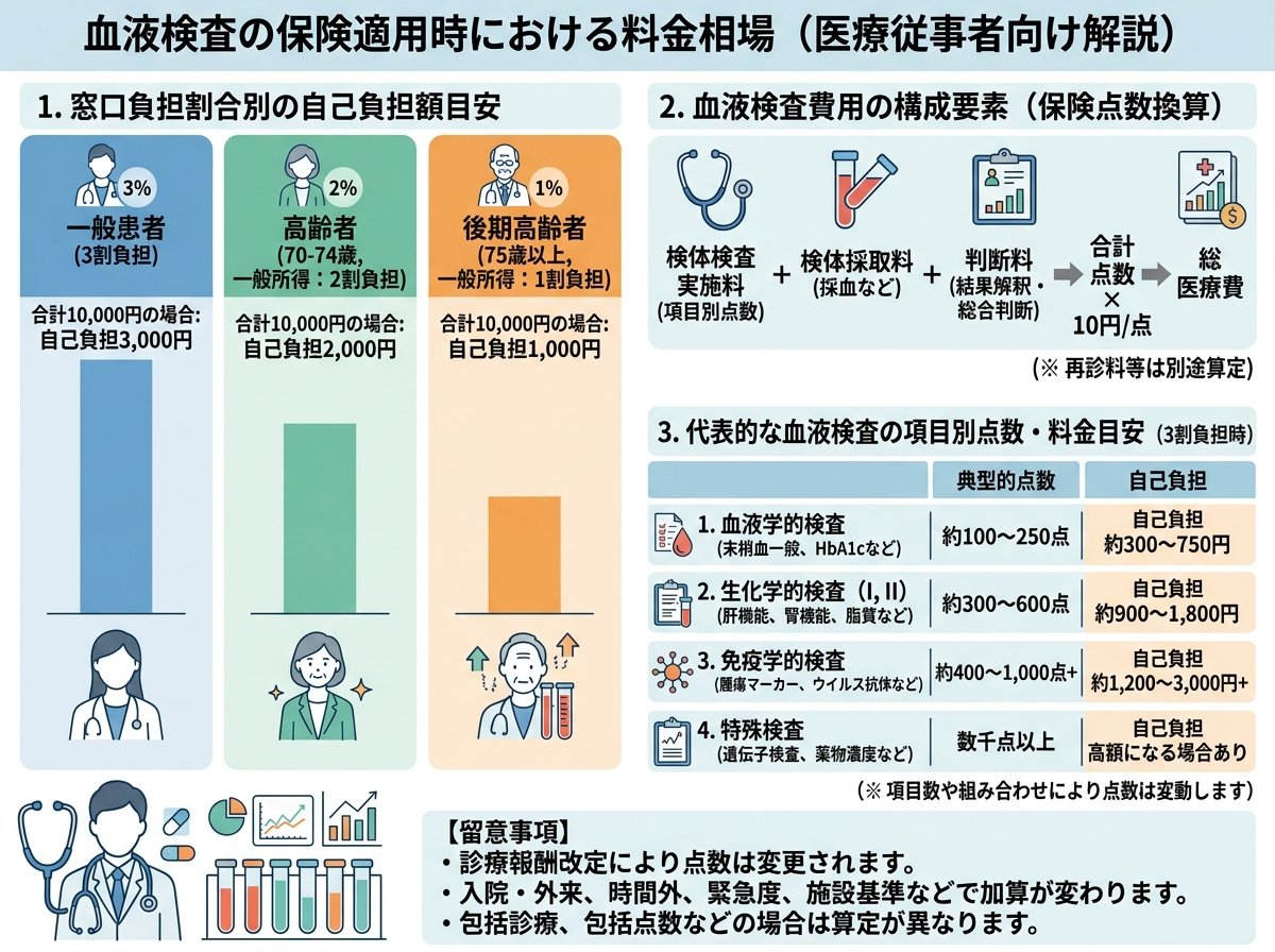 血液検査の保険適用時における料金相場