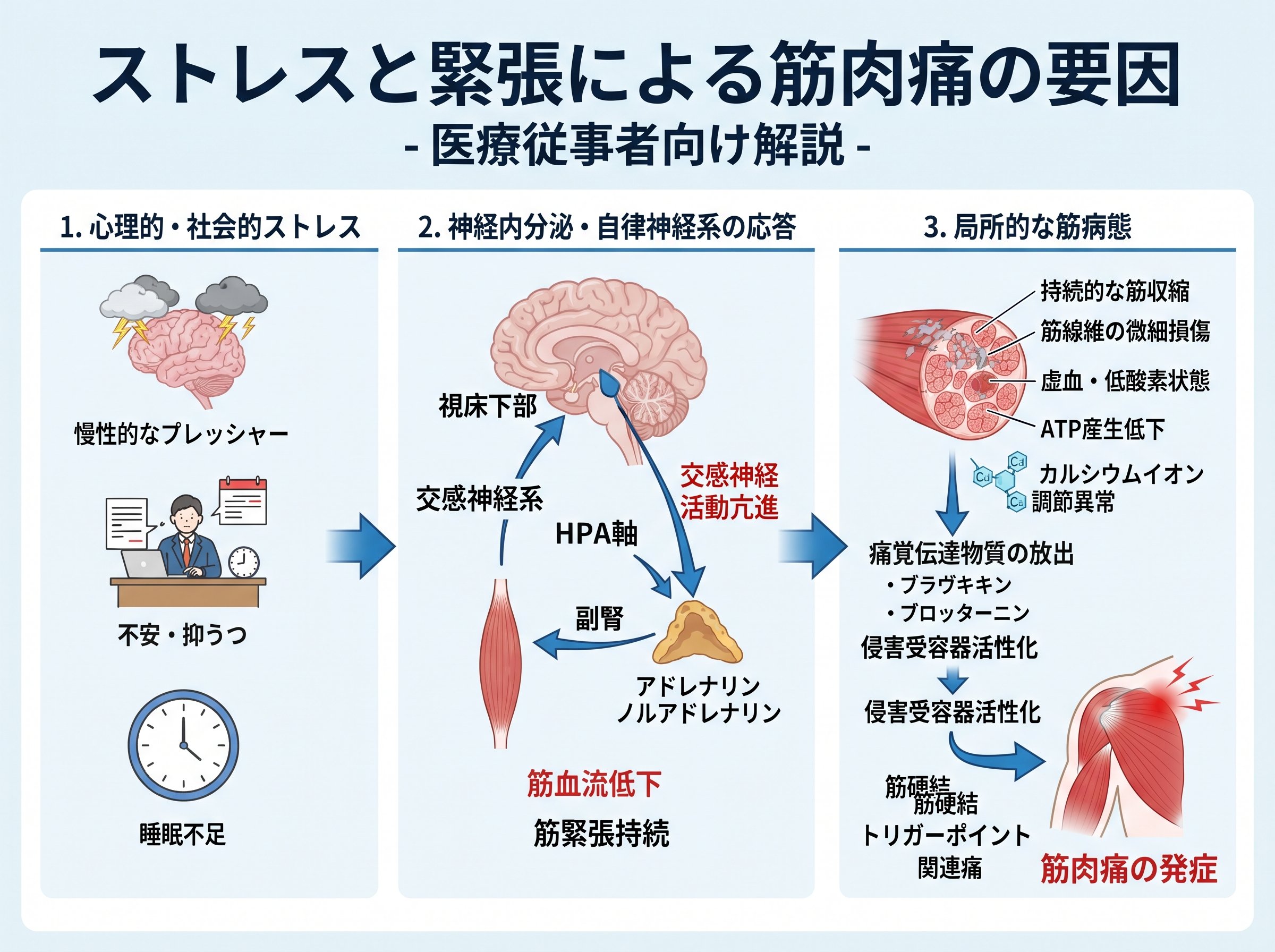 筋肉痛のストレスと緊張による要因