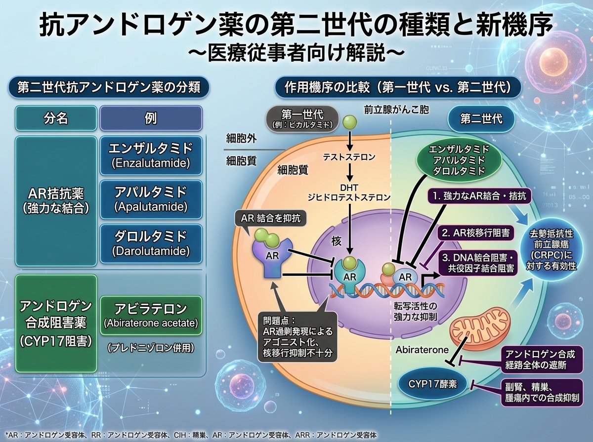 抗アンドロゲン薬の第二世代の種類と新機序