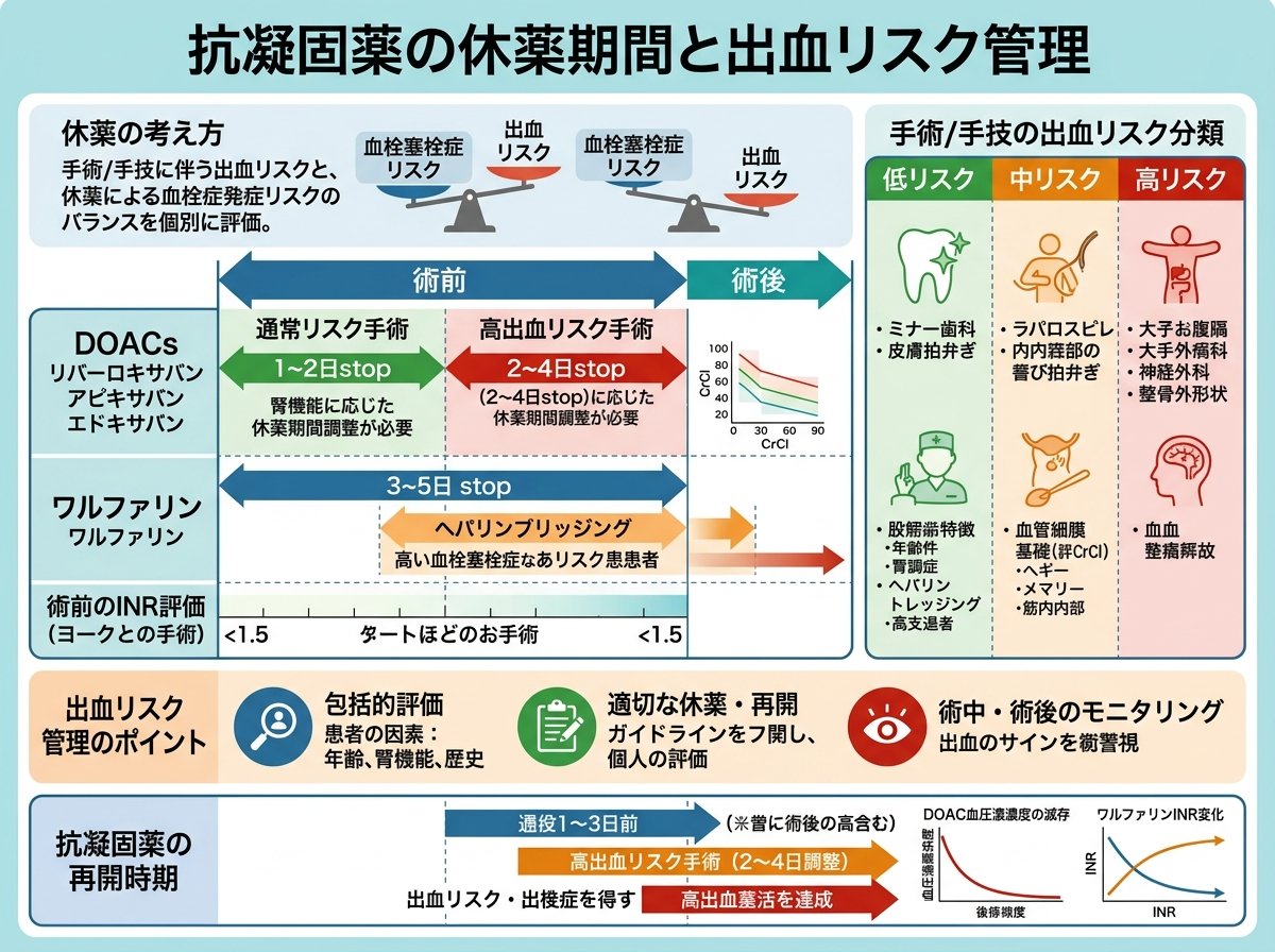 抗凝固薬の休薬期間と出血リスク管理