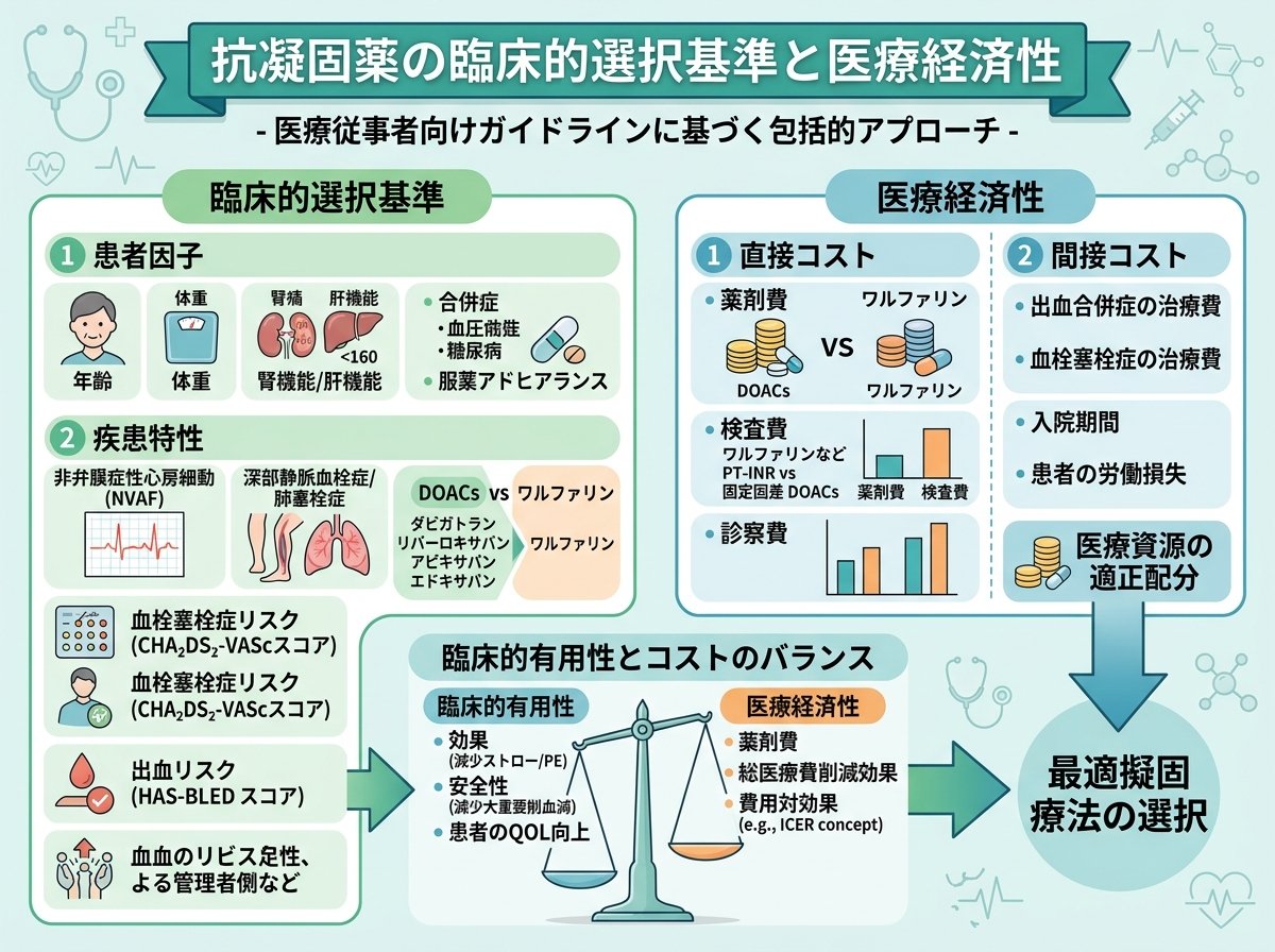 抗凝固薬の臨床的選択基準と医療経済性